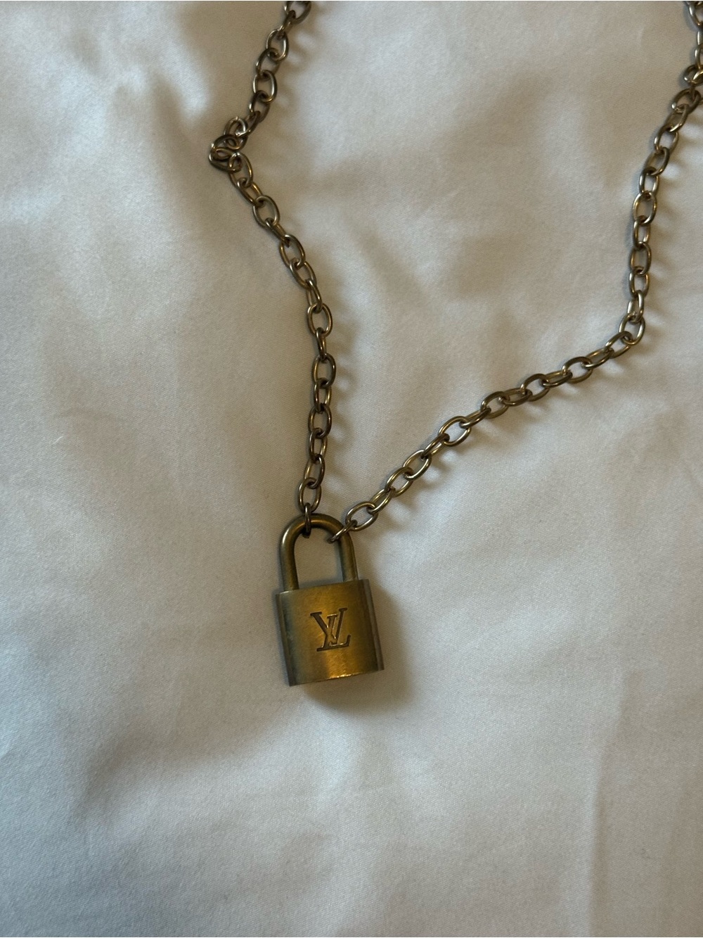 Louis Vuitton Gold-Tone Padlock Necklace
